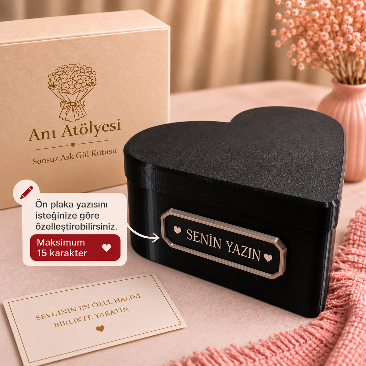 Kişiye Özel Sonsuz Aşk Gül Kutusu